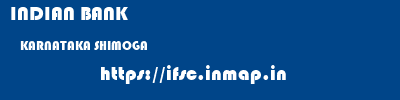 INDIAN BANK  KARNATAKA SHIMOGA    ifsc code